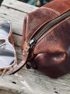VIAMAJA Toilettasker<Toilettaske - Raw deluxe, Italien cognac