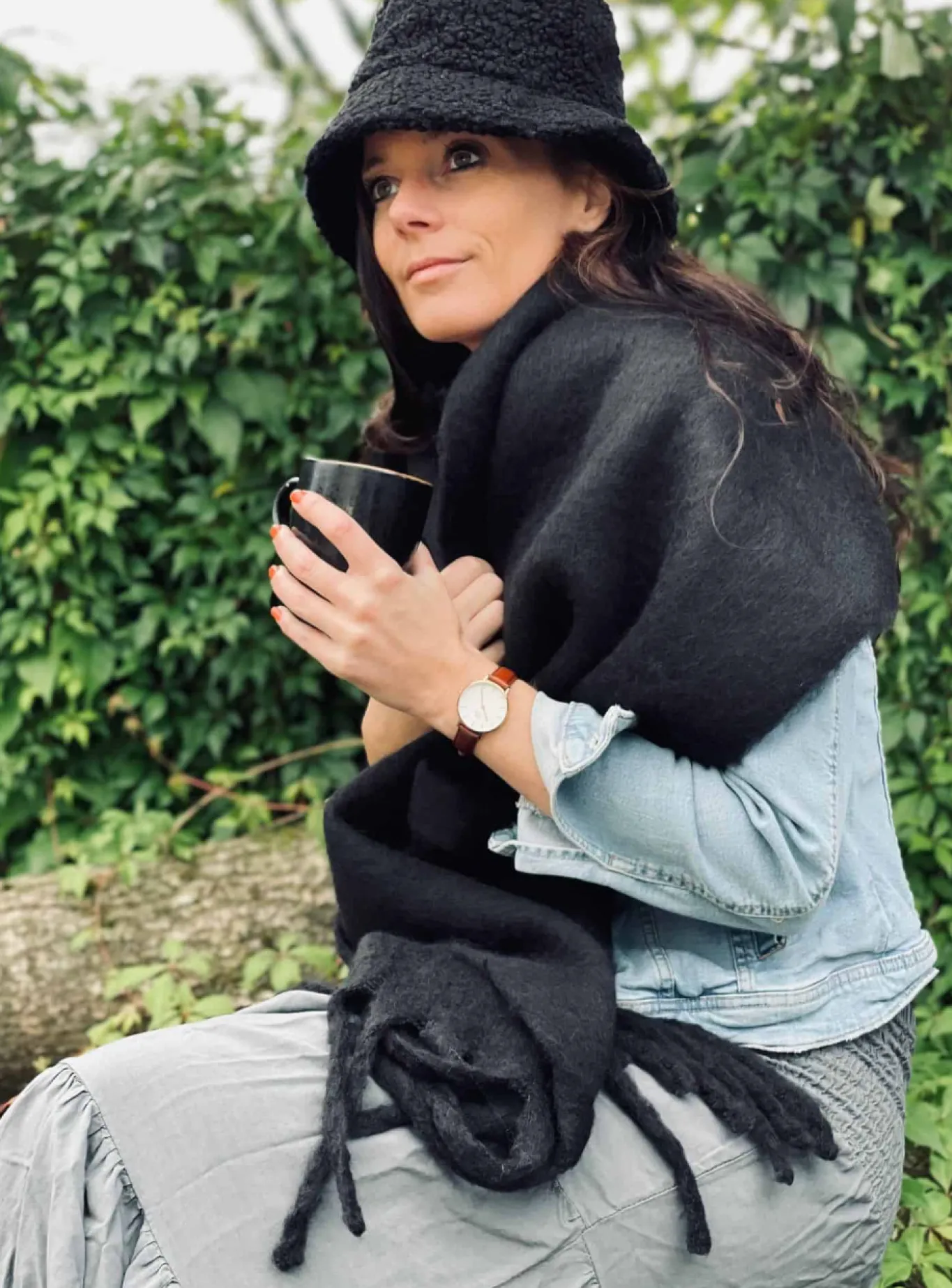 VIAMAJA Tørklæder<Tørklæde Nora Black small
