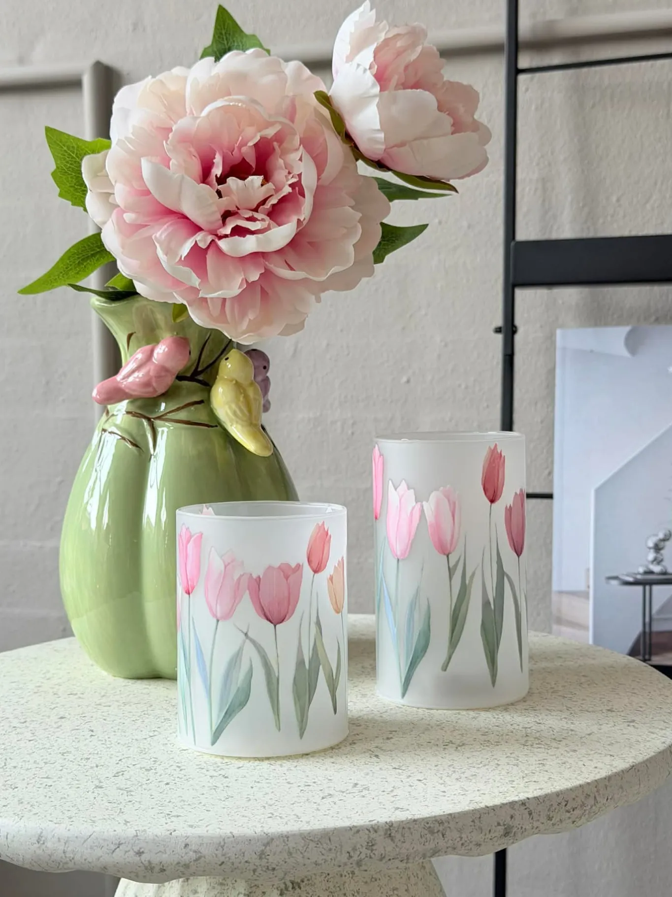 VIAMAJA Lysestager|Led Designlys<Tulipan stager med led lys - 2stk.