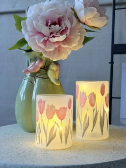 VIAMAJA Lysestager|Led Designlys<Tulipan stager med led lys - 2stk.