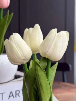 VIAMAJA Blomster|Påske<Tulipaner med lys - Hvid