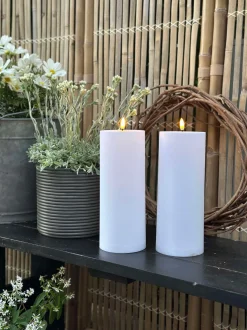 VIAMAJA Lys Og Led|Udendørs Led<Udendørs XL LED Bloklys H 25cm - Sæt med 2 stk ink fjernbetjening