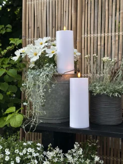 VIAMAJA Lys Og Led|Udendørs Led<Udendørs XL LED Bloklys H 25cm - Sæt med 2 stk ink fjernbetjening