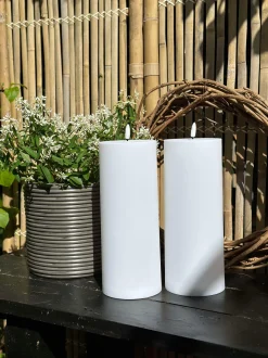 VIAMAJA Lys Og Led|Udendørs Led<Udendørs XL LED Bloklys H 25cm - Sæt med 2 stk ink fjernbetjening