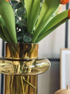 VIAMAJA Vaser|Restparti<Vase i mundblæst glas - Lyngby amber