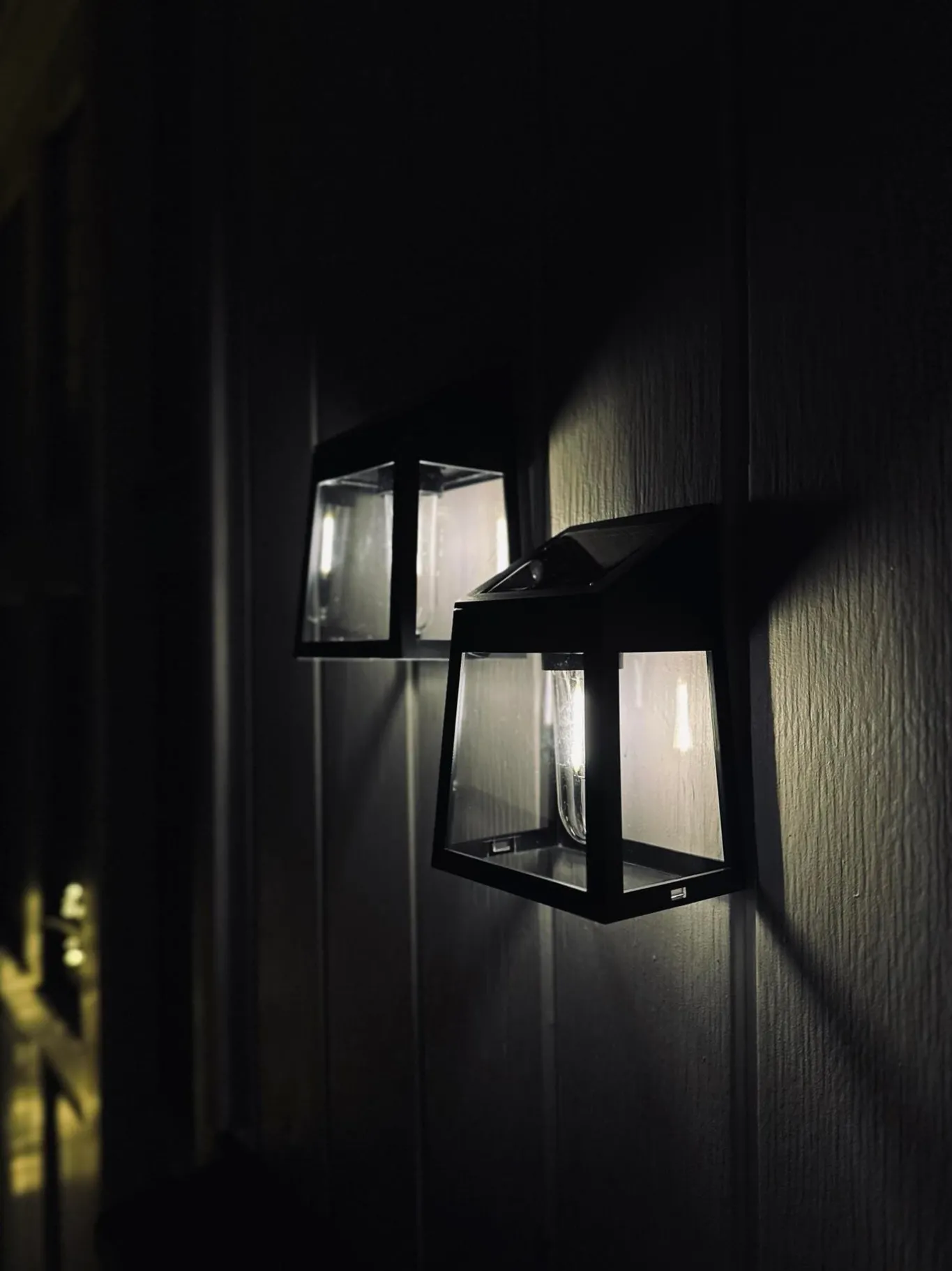 VIAMAJA Lys Og Led|Udendørs Led<Væglampe med solceller , pakke med 2 stk