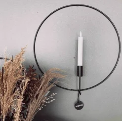 VIAMAJA Lysestager|Interiør<Cirkel stage – Sort – Ø 44 cm