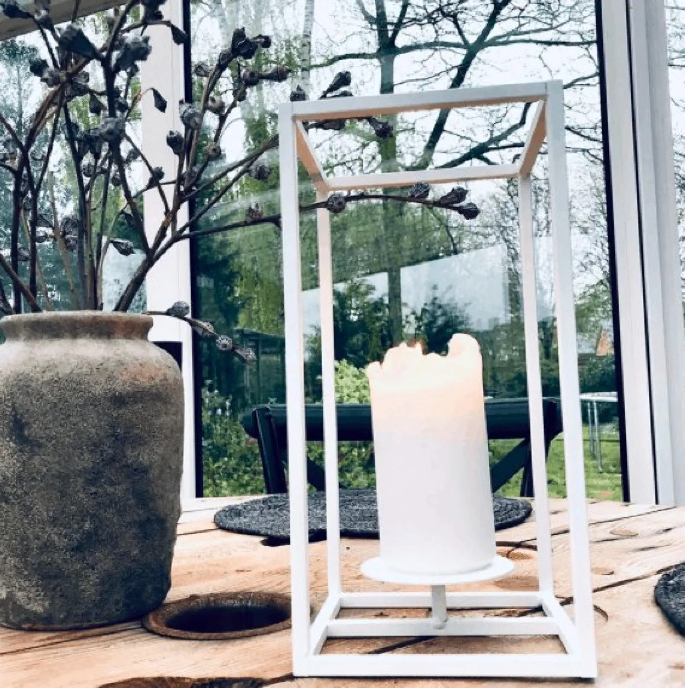 VIAMAJA Lysestager<Cube stage til bloklys - Stor – Hvid
