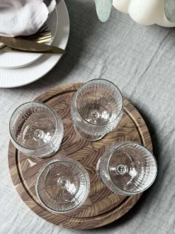 VIAMAJA Krus, Kopper Og Glas|Alt Til Vin<Vinglas Rødvin Rillet med guld kant - 4 stk