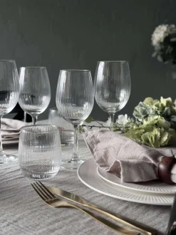 VIAMAJA Krus, Kopper Og Glas|Alt Til Vin<Vinglas Rillet med guld kant - 4 stk. 350ml