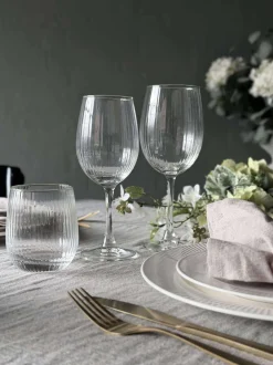 VIAMAJA Krus, Kopper Og Glas|Alt Til Vin<Vinglas Rillet med guld kant - 4 stk. 350ml