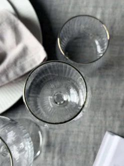VIAMAJA Krus, Kopper Og Glas|Alt Til Vin<Vinglas Rillet med guld kant - 4 stk. 350ml