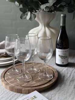 VIAMAJA Krus, Kopper Og Glas|Alt Til Vin<Vinglas Rillet med guld kant - 4 stk. 350ml