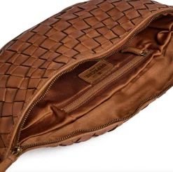 VIAMAJA Bæltetasker|Læder Tasker<Warsaw bumbag i håndflettet skind - Vintage cognac
