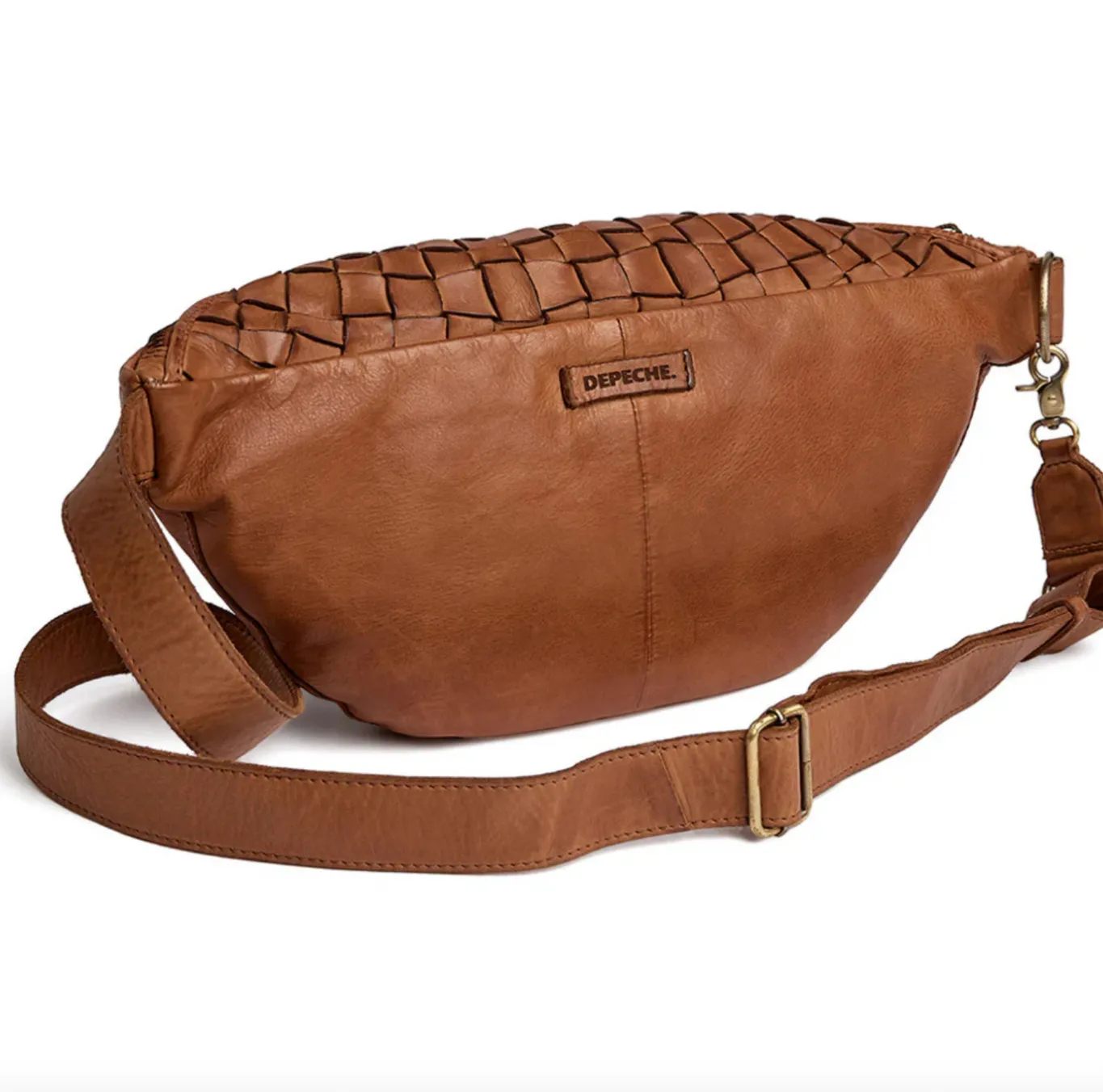 VIAMAJA Bæltetasker|Læder Tasker<Warsaw bumbag i håndflettet skind - Vintage cognac
