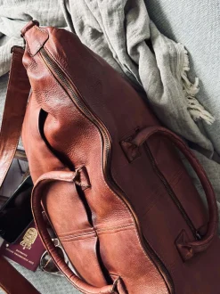 VIAMAJA Læder Tasker|Weekend Tasker<Weekendtaske DEXTER - Whisky
